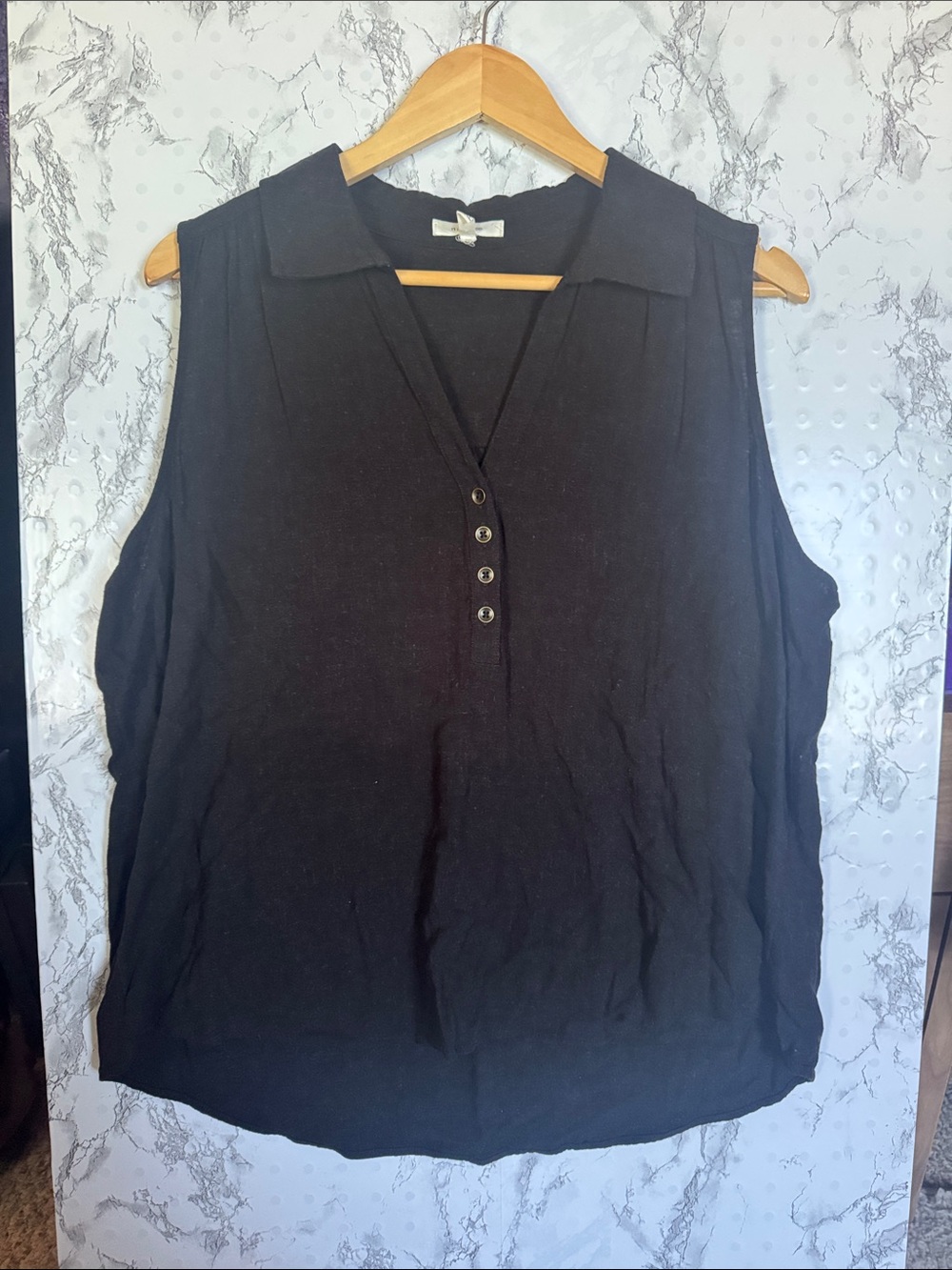 Maurices Sleeveless Blouse Black Size XXL